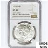 Image 1 : 1923-D Silver Peace Dollar NGC MS61
