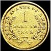 Image 2 : 1849 Rare Gold Dollar CLOSELY UNCIRCULATED
