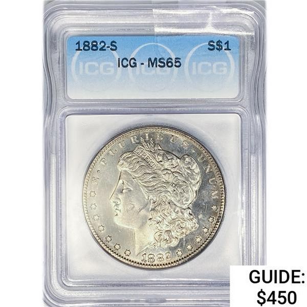 1882-S Morgan Silver Dollar ICG MS65