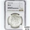 Image 1 : 1921-D Morgan Silver Dollar NGC MS61