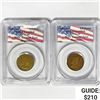 Image 1 : [2] Jamaica 1/2 Pennies (1957, 1963) PCGS 9/11 WTC