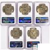 Image 2 : 1974 Set [5] Eisenhower Silver Dollars NGC MS65