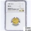 Image 1 : 1908 $2.50 Gold Quarter Eagle NGC MS61