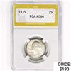 Image 1 : 1935 Washington Silver Quarter PGA MS64