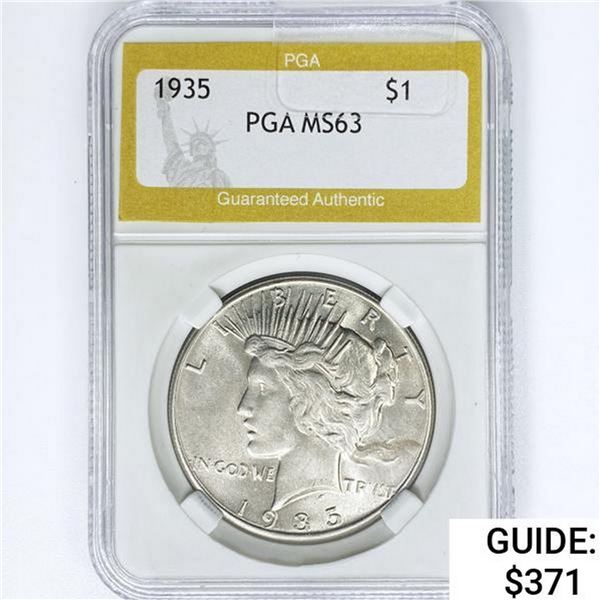 1935 Silver Peace Dollar PGA MS63
