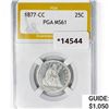 Image 1 : 1877-CC Seated Liberty Quarter PGA MS61