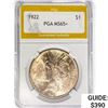 Image 1 : 1922 Silver Peace Dollar PGA MS65+