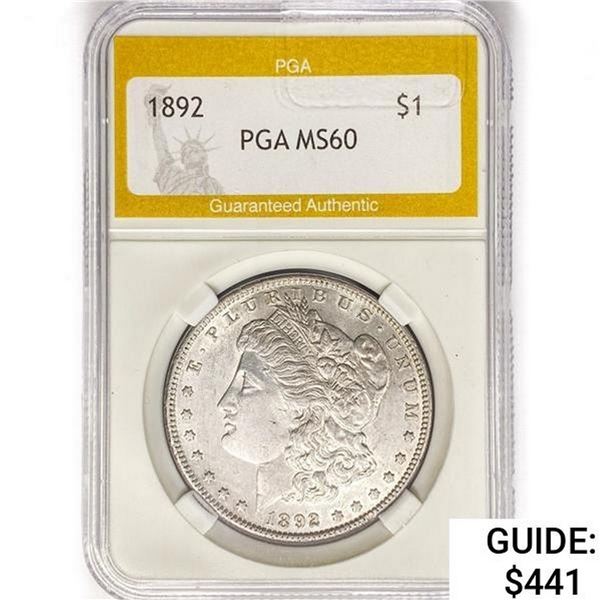 1892 Morgan Silver Dollar PGA MS60