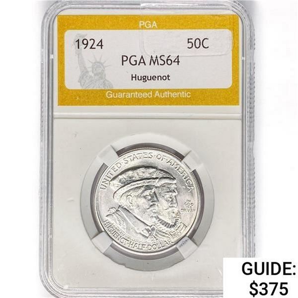 1924 Huguenot Half Dollar PGA MS64