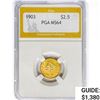 Image 1 : 1903 $2.50 Gold Quarter Eagle PGA MS64