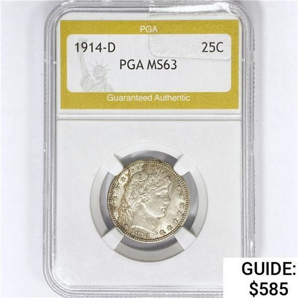 1914-D Barber Quarter PGA MS63
