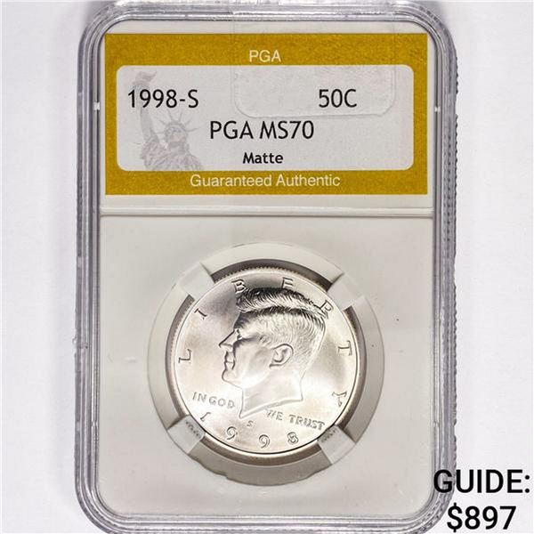 1998-S Kennedy Half Dollar PGA MS70 Matte