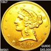Image 1 : 1867 $5 Gold Half Eagle UNCIRCULATED