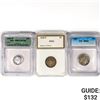 Image 1 : (3) US Varied Coinage PCI,ICG 1937-1981