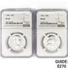 Image 1 : (2) Franklin Silver Half Dollar NGC PF67 1958-1961