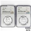 Image 1 : (2) Franklin Silver Half Dollar NGC PF67 1959-1962