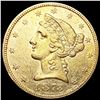 Image 1 : 1873 Open 3 $5 Gold Half Eagle UNCIRCULATED