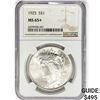 Image 1 : 1925 Silver Peace Dollar NGC MS65+