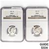 Image 1 : (2) Jefferson Silver Nickles NGC PF67 1950-1952