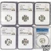 Image 1 : (6) Roosevelt Silver Dimes NGC,PCGS MS 1954-1960