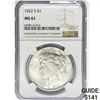 Image 1 : 1922-S Silver Peace Dollar NGC MS61