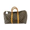 Image 1 : Louis Vuitton Brown Monogram Canvas Leather Keepall 45cm Duffle Bag