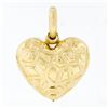 Image 1 : Sidra Brev Italian 18K Yellow Gold Large Puffed Textured Mosaic Heart Pendant