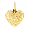 Image 2 : Sidra Brev Italian 18K Yellow Gold Large Puffed Textured Mosaic Heart Pendant