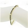 Image 2 : 14k Solid Yellow Gold 5.13 ctw Round Sapphire & Diamond Line Tennis Bracelet