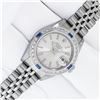 Image 2 : Rolex Stainless Steel Quickset Silver Index Diamond And Sapphire Date Watch 26MM