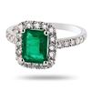 Image 2 : 1.61 ctw Emerald and 0.66 ctw Diamond Platinum Ring