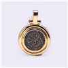 Image 2 : 18K Yellow Gold Pendant with Rubies & Ancient Armenian Silver Coin