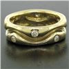 Image 2 : Designer Sam Lehr 18k Yellow Gold 0.33 ctw Diamond Wave Eternity Band Ring SZ 6