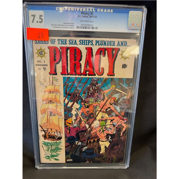 PIRACY #1 E.C. COMICS 10-11/54 GRADED 7.5 COMIC BOOK