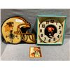 Image 2 : BC Lions Wall Clocks. 1 x Electric (1974), 1 x AA Battery. Switch Plate Cover