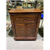 Image 1 : HEAVILY HAND CARVED WOOD CHINESE BAR UNIT 42"X36"X18"