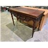 Image 2 : HEAVILY CARVED BARLEY TWIST CONSOLE TABLE 34"X49"X21"