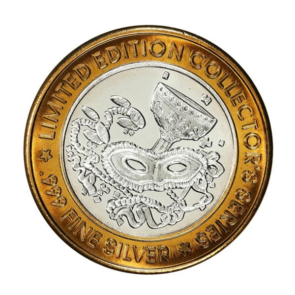 .999 Silver Treasure Chest Casino Kenner Louisiana $10 Limited Edition Gaming Token