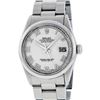 Image 1 : Rolex Men's Stainless Steel Silver Roman Datejust Wristwatch