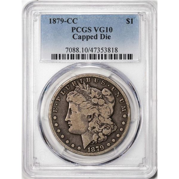 1879-CC Capped Die $1 Morgan Silver Dollar Coin PCGS VG10