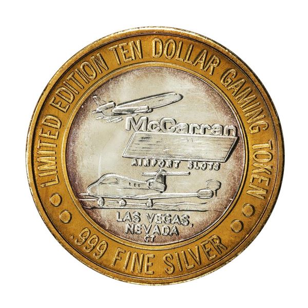 .999 Silver McCarran International Airport $10 Casino Limited Edition Gaming Token