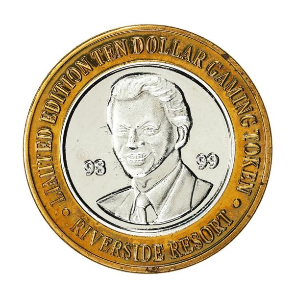.999 Silver Gold Riverside Casino Laughlin, NV $10 Limited Edition Gaming Token
