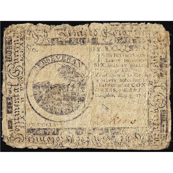 May 9, 1776 $6 Continental Currency Note CC-36