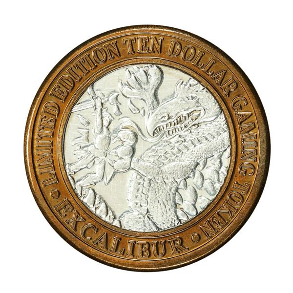 .999 Silver Excalibur Las Vegas Nevada $10 Casino Limited Edition Gaming Token