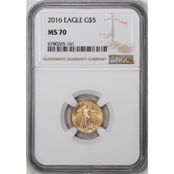 2016 $5 American Gold Eagle Coin NGC MS70