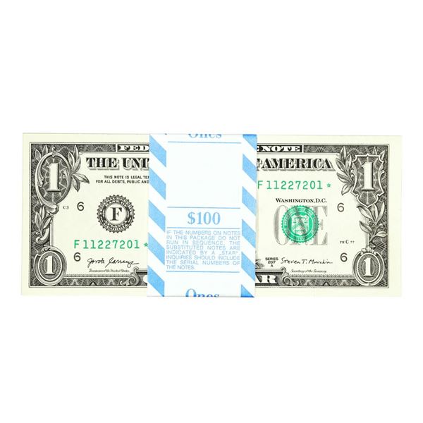 Pack of (100) Consecutive 2017A $1 Federal Reserve Star Notes Atlanta