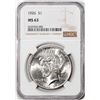 Image 1 : 1926 $1 Peace Silver Dollar Coin NGC MS63