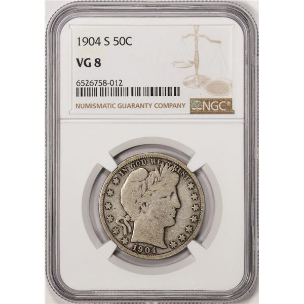1904-S Barber Half Dollar Coin NGC VG8