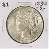 Image 1 : 1934-S $1 Peace Silver Dollar Coin