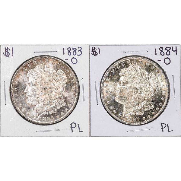 Lot of 1883-O & 1884-O $1 Morgan Silver Dollar Coins Proof Like